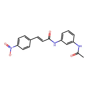 (E)-N-(3-acetamidophenyl)-3-(4-nitrophenyl)prop-2-enamide structure