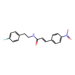 (E)-N-[2-(4-fluorophenyl)ethyl]-3-(4-nitrophenyl)prop-2-enamide structure