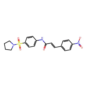 (E)-3-(4-nitrophenyl)-N-(4-pyrrolidin-1-ylsulfonylphenyl)prop-2-enamide structure