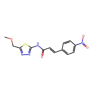 (E)-N-[5-(methoxymethyl)-1,3,4-thiadiazol-2-yl]-3-(4-nitrophenyl)prop-2-enamide structure