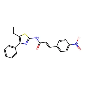 (E)-N-(5-ethyl-4-phenyl-1,3-thiazol-2-yl)-3-(4-nitrophenyl)prop-2-enamide structure