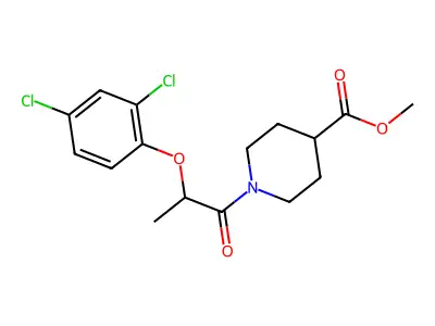 Methyl 1-[2-(2,4-dichlorophenoxy)propanoyl]piperidine-4-carboxylate structure