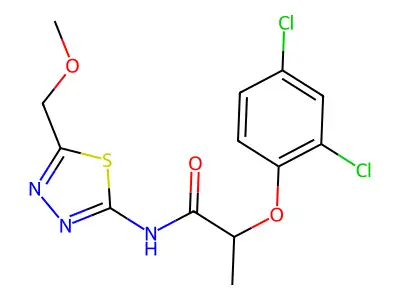 2-(2,4-dichlorophenoxy)-N-[5-(methoxymethyl)-1,3,4-thiadiazol-2-yl]propanamide structure