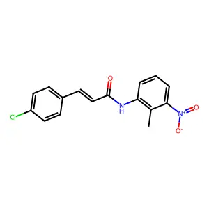 (E)-3-(4-chlorophenyl)-N-(2-methyl-3-nitrophenyl)prop-2-enamide structure