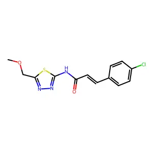 (E)-3-(4-chlorophenyl)-N-[5-(methoxymethyl)-1,3,4-thiadiazol-2-yl]prop-2-enamide structure