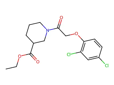 Ethyl 1-[2-(2,4-dichlorophenoxy)acetyl]piperidine-3-carboxylate structure