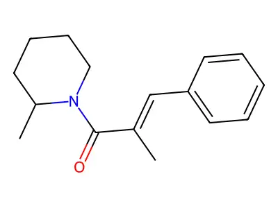 2-Methyl-1-(2-methylpiperidin-1-yl)-3-phenylprop-2-en-1-one structure
