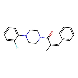(Z)-1-[4-(2-fluorophenyl)piperazin-1-yl]-2-methyl-3-phenylprop-2-en-1-one structure