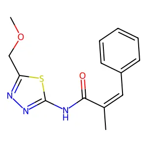 (E)-N-[5-(methoxymethyl)-1,3,4-thiadiazol-2-yl]-2-methyl-3-phenylprop-2-enamide structure