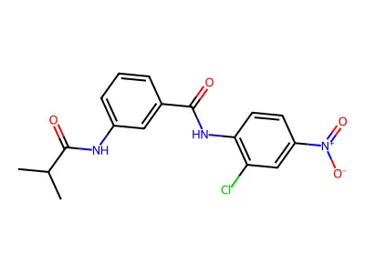 N-(2-chloro-4-nitrophenyl)-3-(2-methylpropanoylamino)benzamide structure