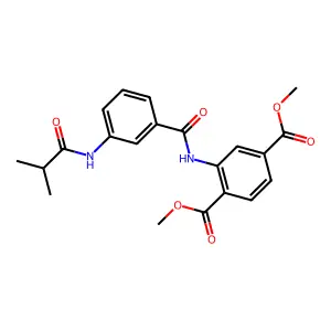 dimethyl 2-(3-isobutyramidobenzamido)terephthalate structure