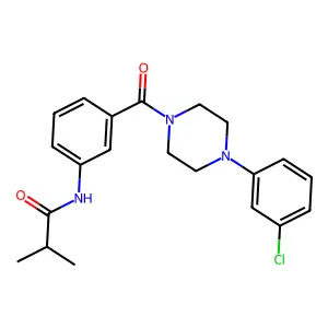 N-[3-[4-(3-chlorophenyl)piperazine-1-carbonyl]phenyl]-2-methylpropanamide structure