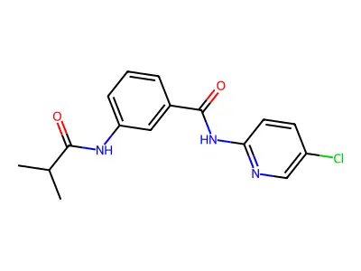 N-(5-chloropyridin-2-yl)-3-(2-methylpropanoylamino)benzamide structure