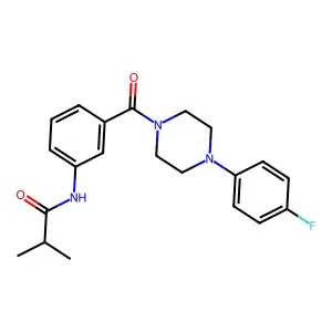 N-[3-[4-(4-fluorophenyl)piperazine-1-carbonyl]phenyl]-2-methylpropanamide structure