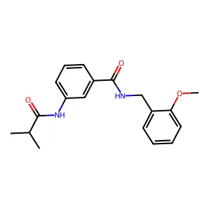 N-(2-methoxybenzyl)-3-[(2-methylpropanoyl)amino]benzamide structure