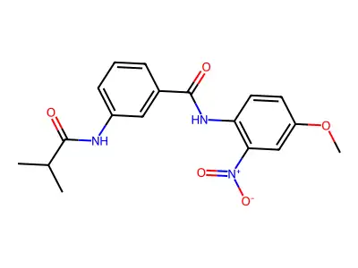 N-(4-methoxy-2-nitrophenyl)-3-[(2-methyl-1-oxopropyl)amino]benzamide structure