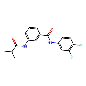 N-(3,4-difluorophenyl)-3-(2-methylpropanoylamino)benzamide structure