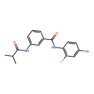 N-(4-bromo-2-fluorophenyl)-3-(2-methylpropanoylamino)benzamide structure