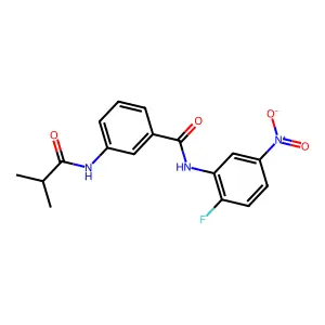 N-(2-fluoro-5-nitrophenyl)-3-(isobutyrylamino)benzamide structure