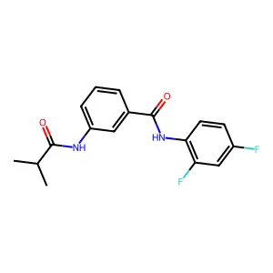 N-(2,4-difluorophenyl)-3-(2-methylpropanoylamino)benzamide structure
