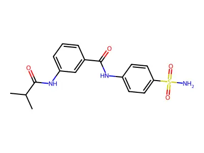 3-(2-methylpropanoylamino)-N-(4-sulfamoylphenyl)benzamide structure