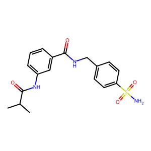 3-(2-methylpropanoylamino)-N-[(4-sulfamoylphenyl)methyl]benzamide structure