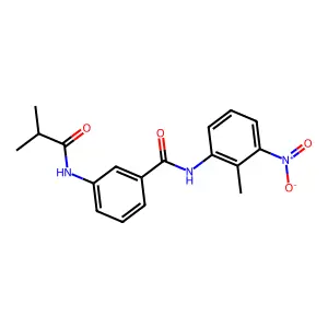 N-(2-methyl-3-nitrophenyl)-3-(2-methylpropanoylamino)benzamide structure