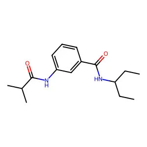 N-(1-乙基丙基)-3-(异丁酰氨基)苯甲酰胺 structure