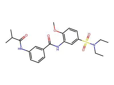 N-[5-(diethylsulfamoyl)-2-methoxyphenyl]-3-(2-methylpropanoylamino)benzamide structure