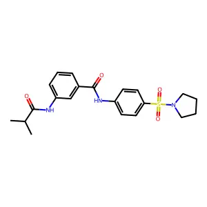 3-(2-methylpropanoylamino)-N-(4-pyrrolidin-1-ylsulfonylphenyl)benzamide structure