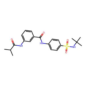 N-[4-(tert-butylsulfamoyl)phenyl]-3-(2-methylpropanoylamino)benzamide structure