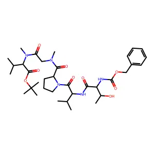 Cbz-DL-xiThr-DL-Val-DL-Pro-Sar-DL-N(Me)Val-OtBu structure