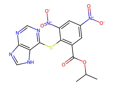 Propan-2-yl 3,5-dinitro-2-(7H-purin-6-ylsulfanyl)benzoate structure