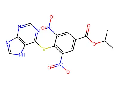 Propan-2-yl 3,5-dinitro-4-(7H-purin-6-ylsulfanyl)benzoate structure