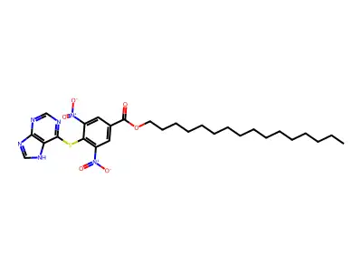 Hexadecyl 3,5-dinitro-4-(7H-purin-6-ylsulfanyl)benzoate structure
