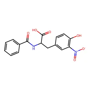 1-nitrohydroxyphenyl-N-benzoylalanine structure