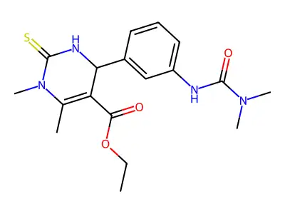 Ethyl 4-(3-(3,3-dimethylureido)phenyl)-1,6-dimethyl-2-thioxo-1,2,3,4-tetrahydropyrimidine-5-carboxylate structure