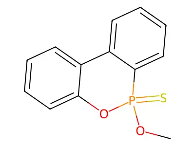 6H-Dibenz(c,e)(1,2)oxaphosphorin, 6-methoxy-, 6-sulfide structure