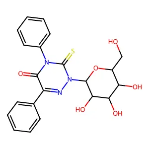 4,6-diphenyl-3-sulfanylidene-2-[3,4,5-trihydroxy-6-(hydroxymethyl)oxan-2-yl]-1,2,4-triazin-5-one structure