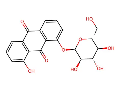 9,10-Anthracenedione, 1-(alpha-D-glucopyranosyloxy)-8-hydroxy- structure