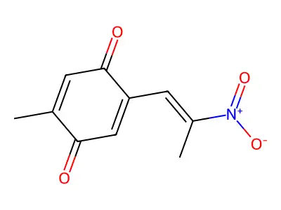 2-Methyl-5-(2-nitroprop-1-enyl)cyclohexa-2,5-diene-1,4-dione structure