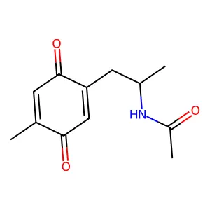 N-[1-(4-methyl-3,6-dioxocyclohexa-1,4-dien-1-yl)propan-2-yl]acetamide structure