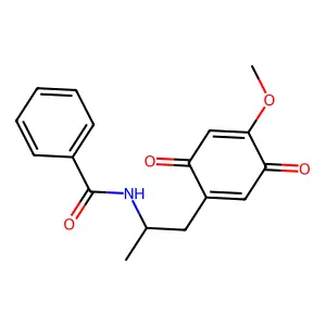 N-[1-(4-methoxy-3,6-dioxocyclohexa-1,4-dien-1-yl)propan-2-yl]benzamide structure