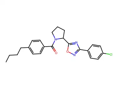 (4-butylphenyl)-[2-[3-(4-chlorophenyl)-1,2,4-oxadiazol-5-yl]pyrrolidin-1-yl]methanone structure