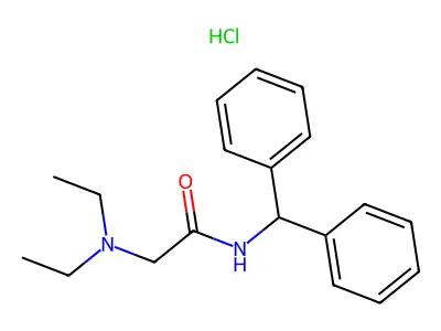 Acetamide, 2-(diethylamino)-N-(diphenylmethyl)-, hydrochloride structure