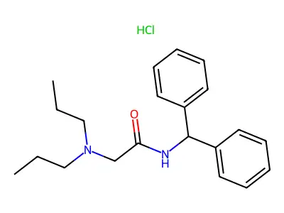 Acetamide, N-(diphenylmethyl)-2-(dipropylamino)-, monohydrochloride structure