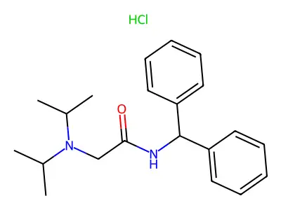 Acetamide, 2-(bis(1-methylethyl)amino)-N-(diphenylmethyl)-, monohydrochloride structure
