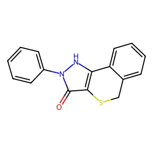 2-Phenyl-1,2-dihydroisothiochromeno(4,3-c)pyrazol-3(5H)-one structure