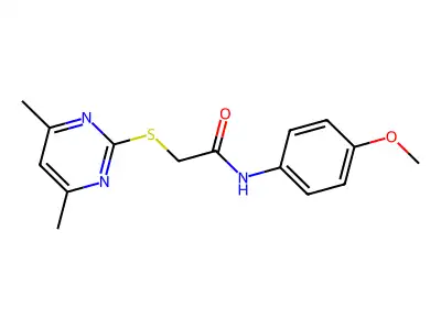 2-[(4,6-dimethylpyrimidin-2-yl)sulfanyl]-N-(4-methoxyphenyl)acetamide structure