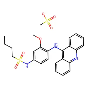 Butanesulfonamide, N-(4-(acridin-9-ylamino)-3-methoxyphenyl)-, methanesulfonate structure